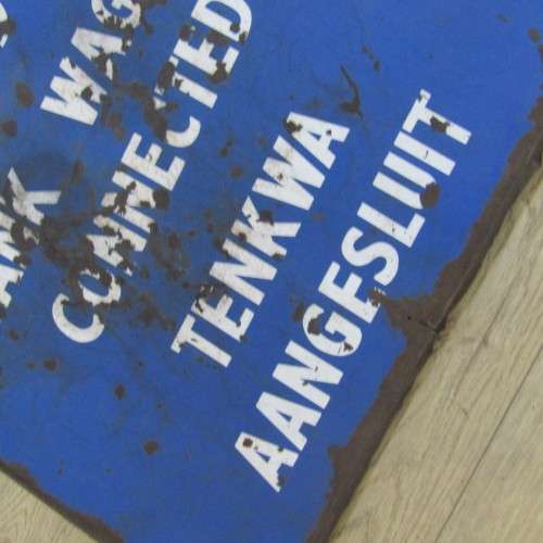 Antique South West African Windhoek shunting yard enamel sign - STOP - Tank wagon connected