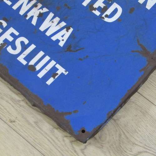 Antique South West African Windhoek shunting yard enamel sign - STOP - Tank wagon connected