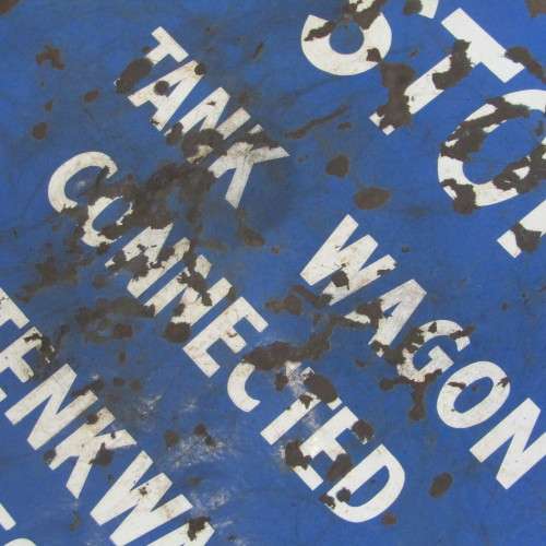 Antique South West African Windhoek shunting yard enamel sign - STOP - Tank wagon connected