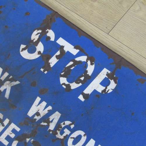 Antique South West African Windhoek shunting yard enamel sign - STOP - Tank wagon connected
