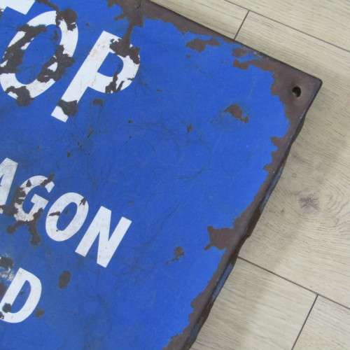 Antique South West African Windhoek shunting yard enamel sign - STOP - Tank wagon connected