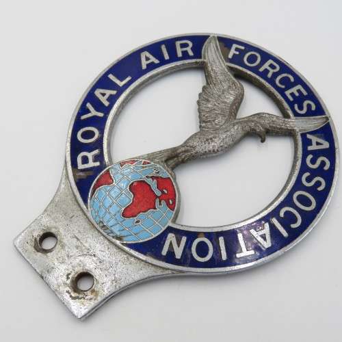 Vintage Royal Air Forces Association enamelled car badge - chipped