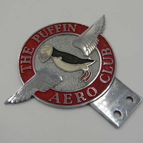 Vintage The Puffin Aero club car badge