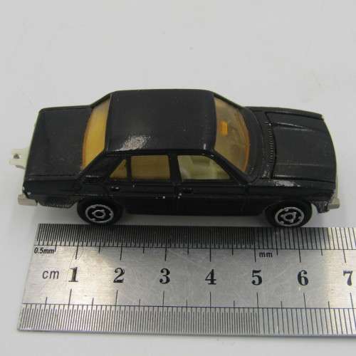 Majorette #238 Peugeot 604 die-cast toy car with motorcycles on trailer - scale 1/60
