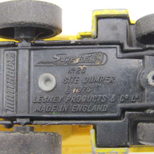 Matchbox Superfast #26 Site Dumper truck die cast toy car