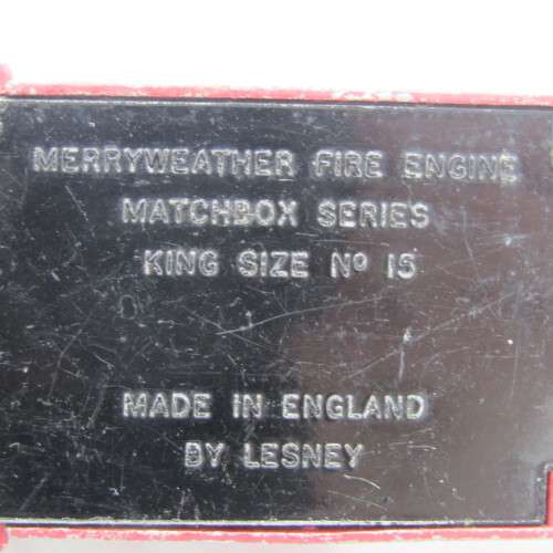 Matchbox King Size No. 15 Merryweather Fire Engine die-cast toy truck