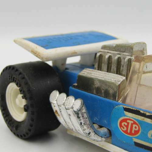 Vintage Buddy L pressed steel truck with dragster