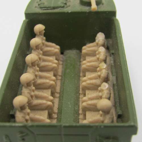 Matchbox Superfast #54 Personnel carrier die-cast toy car - 3 soldiers with no heads