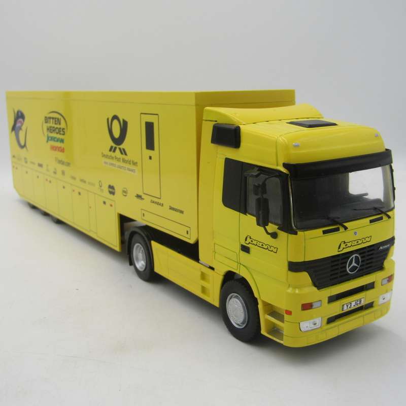 Formula 1 Mercedes-Benz Actros F1 Transporter truck - Jordan Honda Bitten Heroes - scale 1/43