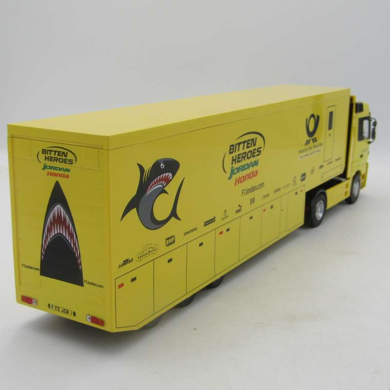 Formula 1 Mercedes-Benz Actros F1 Transporter truck - Jordan Honda Bitten Heroes - scale 1/43