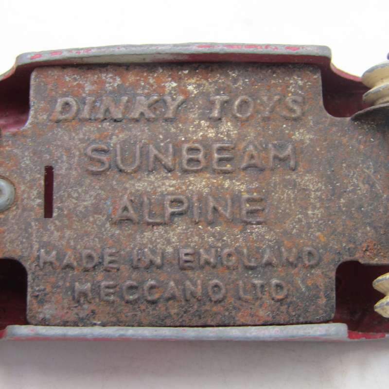 Meccano Dinky Toys #107 Sunbeam Alpine die-cast racing toy car - well used