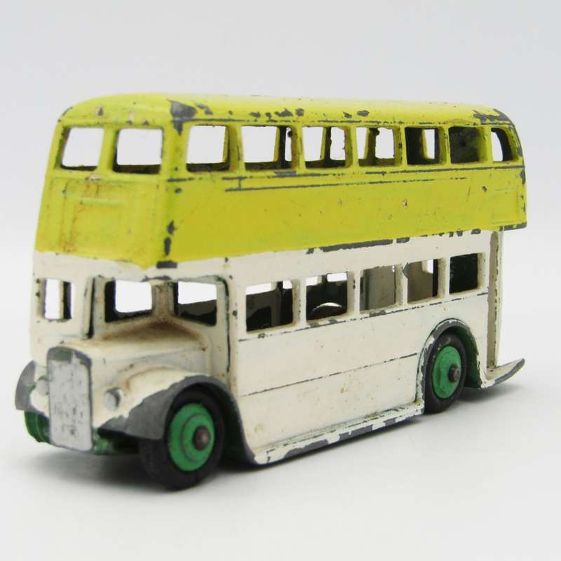 Dinky Toys #290 London Double decker bus die-cast toy car - missing tyre