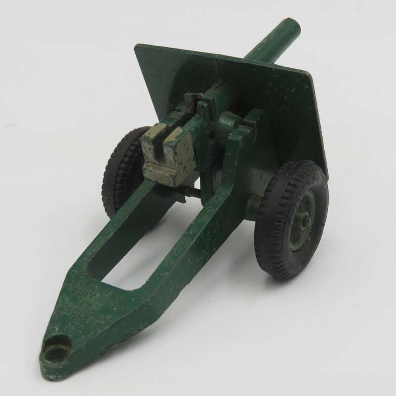 Pair of Britain`s Ltd Die-cast toy cannons - one is missing wheels