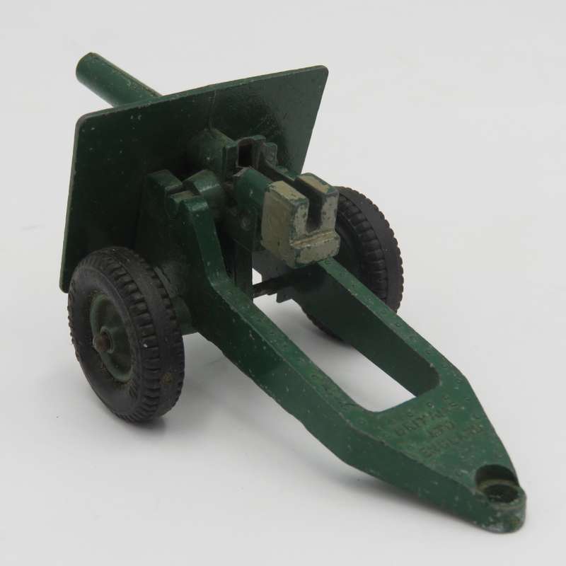 Pair of Britain`s Ltd Die-cast toy cannons - one is missing wheels