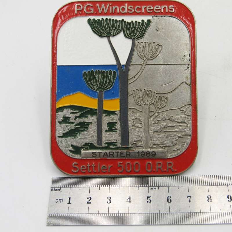 P.G Windscreens Settler 500 Off-Road Race car badge