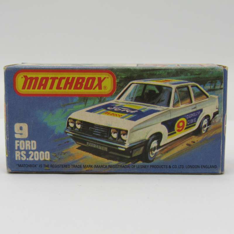 Matchbox Superfast #9 Ford RS 2000 die-cast toy car - mint boxed