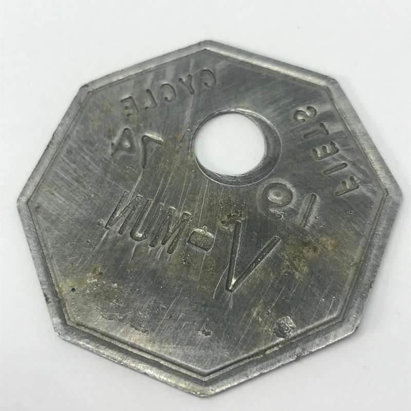 Vintage 1974 bicycle license token