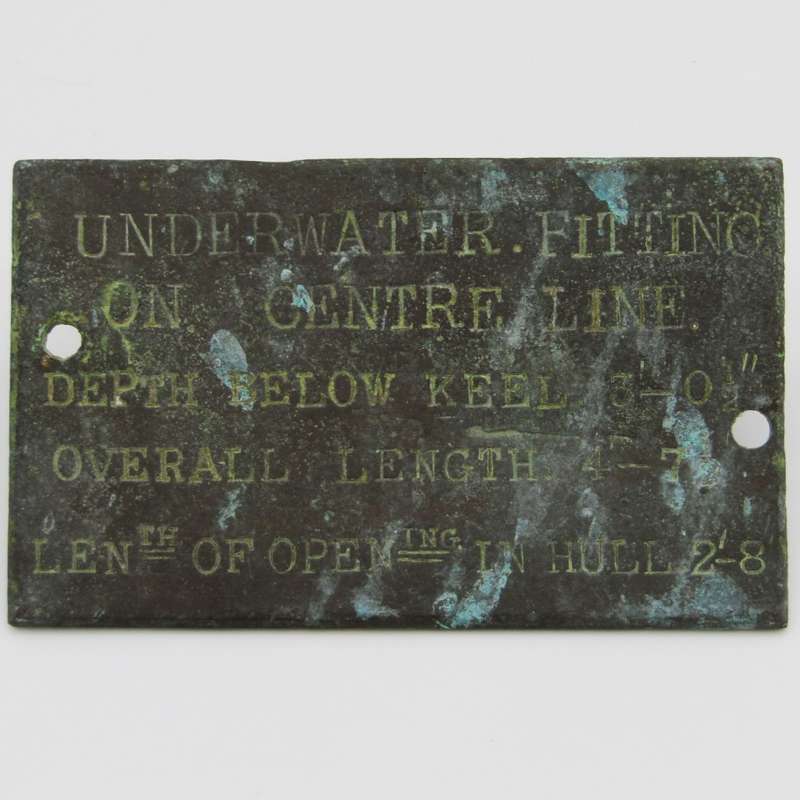 Vintage brass Sonar calibration plaque for boat / yacht