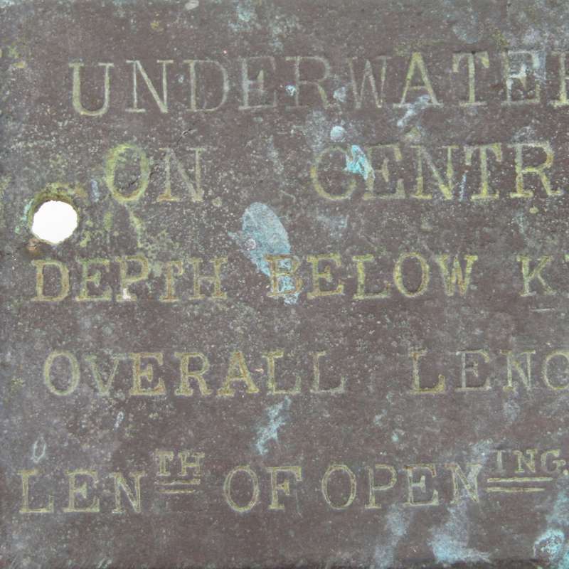 Vintage brass Sonar calibration plaque for boat / yacht