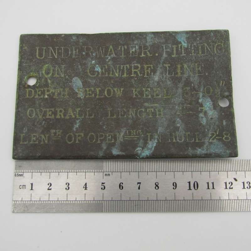 Vintage brass Sonar calibration plaque for boat / yacht