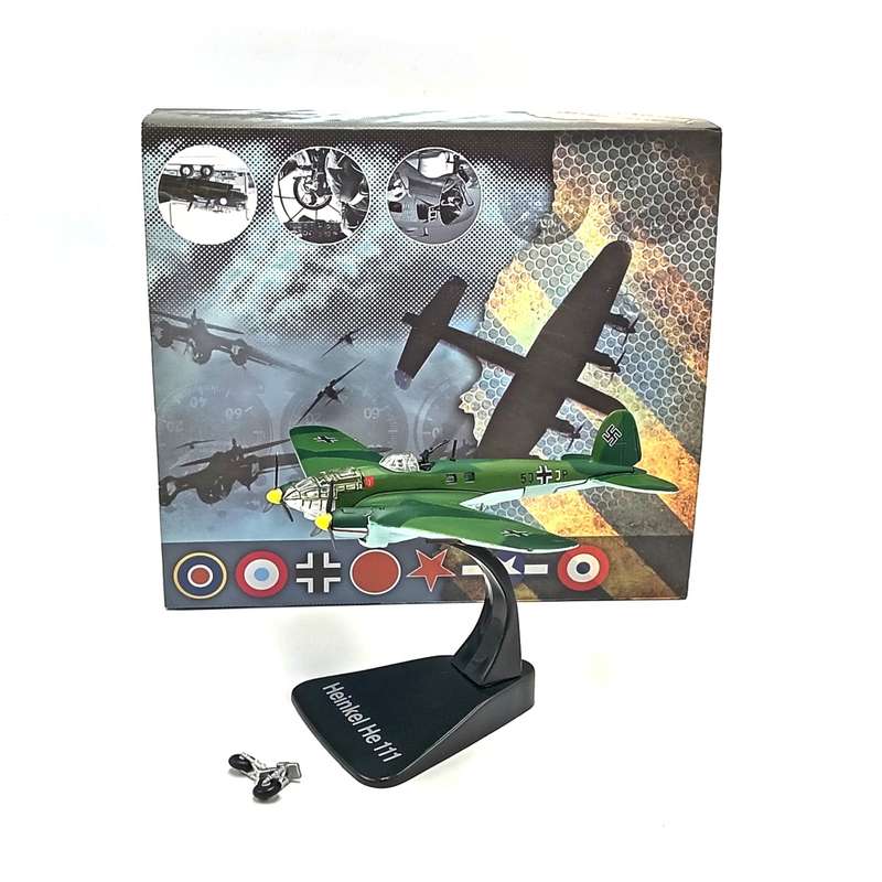 Atlas WW2 Heinkel He III die-cast model plane in box scale 1/144