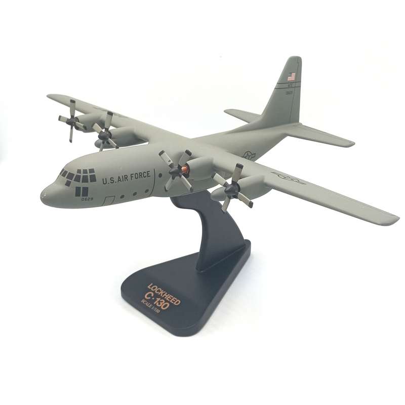 US Air Force Lockheed C130 wooden plane model - scale 1/ 100