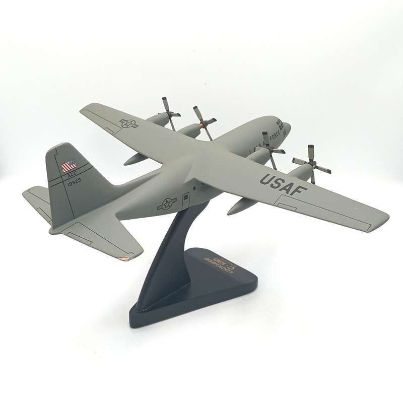 US Air Force Lockheed C130 wooden plane model - scale 1/ 100