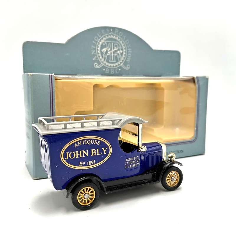 Lledo vintage die-cast model car - advertisement model for ` John bly antiques ` in box