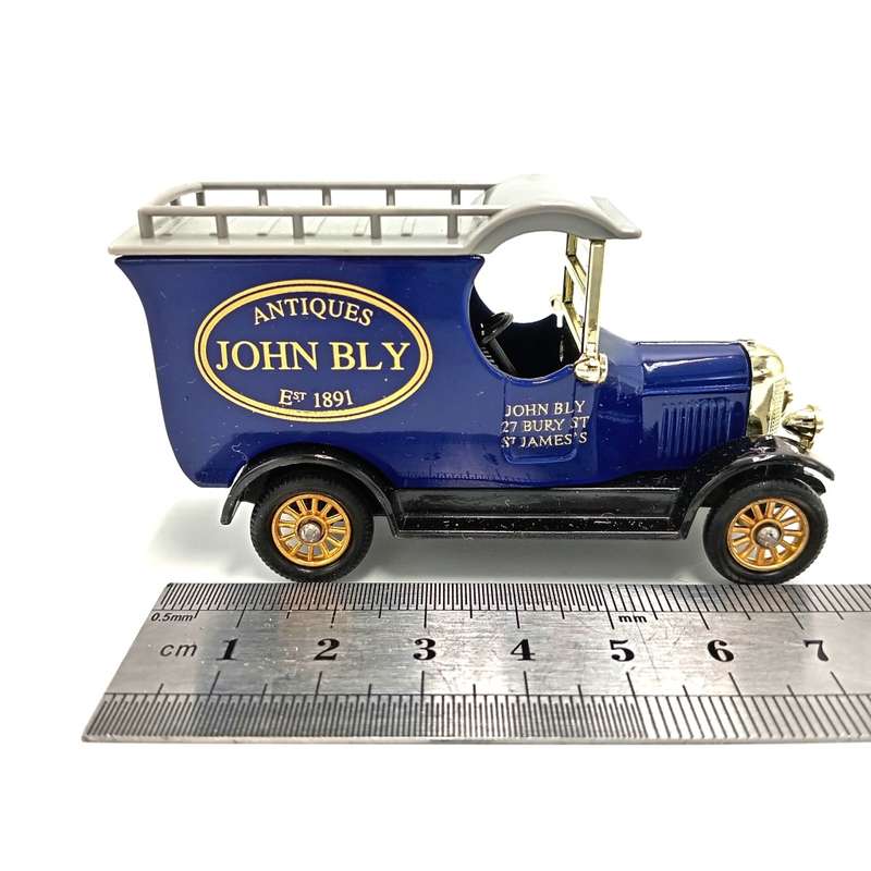 Lledo vintage die-cast model car - advertisement model for ` John bly antiques ` in box