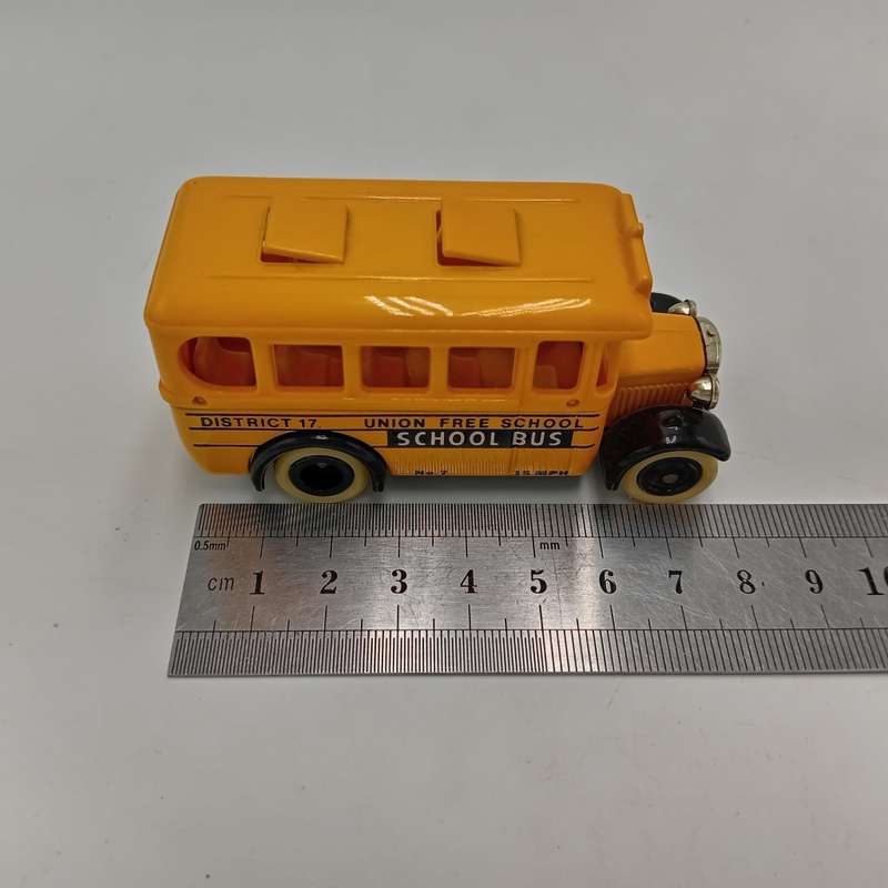 Lledo Dennis school bus die-cast model car in box with Figurines