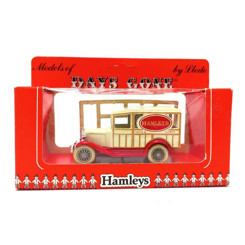 Lledo Ford Model A - Hamley`s Toys and Games advertising model car in box with figurines