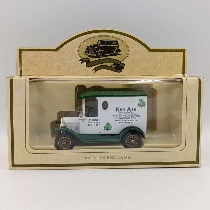 Lledo Ford Model T Ken Ash postcard dealer delivery van model van in box