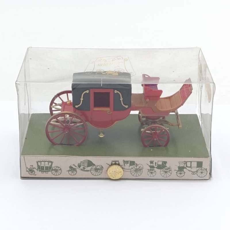 Brumm Landau die-cast coach model in case - side lantern missing