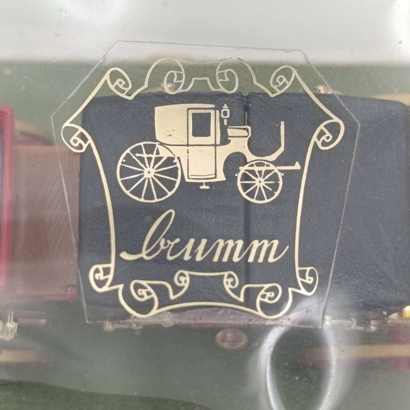 Brumm Landau die-cast coach model in case - side lantern missing