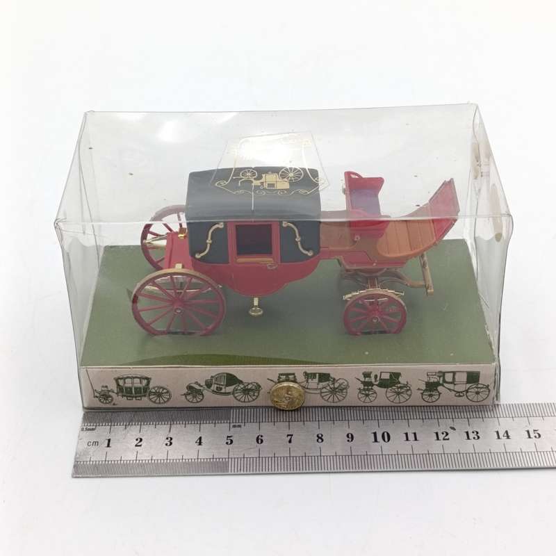 Brumm Landau die-cast coach model in case - side lantern missing