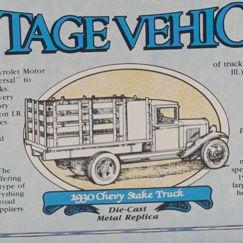 ERTL Vintage Vehicles 1930 Chevy Stake truck die-cast model - sealed in box - scale 1/43