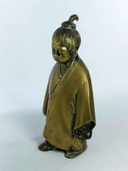Vintage Chinese brass sculpture of Chinese man