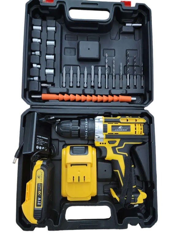 24V Cordless Brushless Drill + 2 Batteries + Charger + Accessories