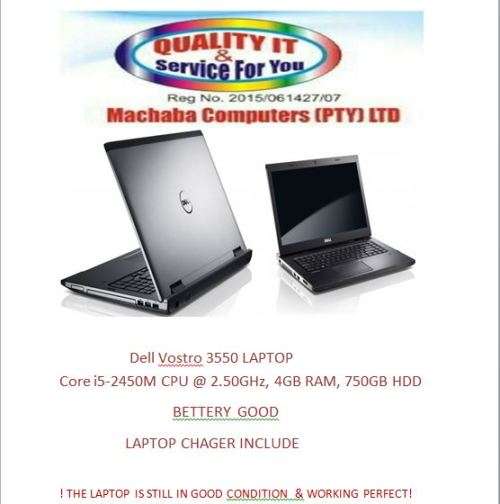 Dell Vostro 3550 with Core i5-2450M CPU @ 2.50GHz, 4GB RAM, 750GB HDD