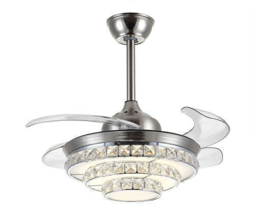 Ultra quiet 42" hidden blade LED 30W (cool and warm white) invisible ceiling fan lamp Remote Control