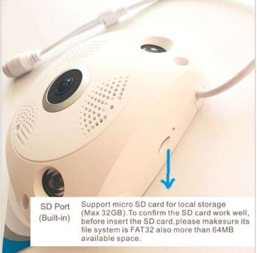 360° 3D VR Panorama Security Camera Fisheye Lens 960P 1.3MP WiFi Night Vision