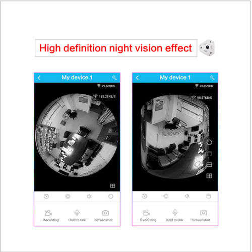 360° 3D VR Panorama Security Camera Fisheye Lens 960P 1.3MP WiFi Night Vision