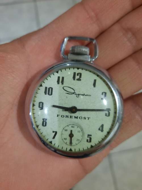 Ingraham Biltmore Vintage Mechanical Wind Up Pocket Watch