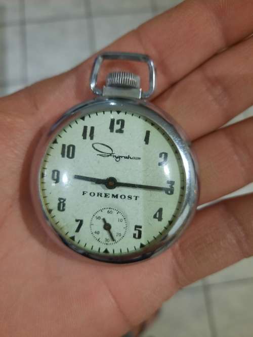 Ingraham Biltmore Vintage Mechanical Wind Up Pocket Watch