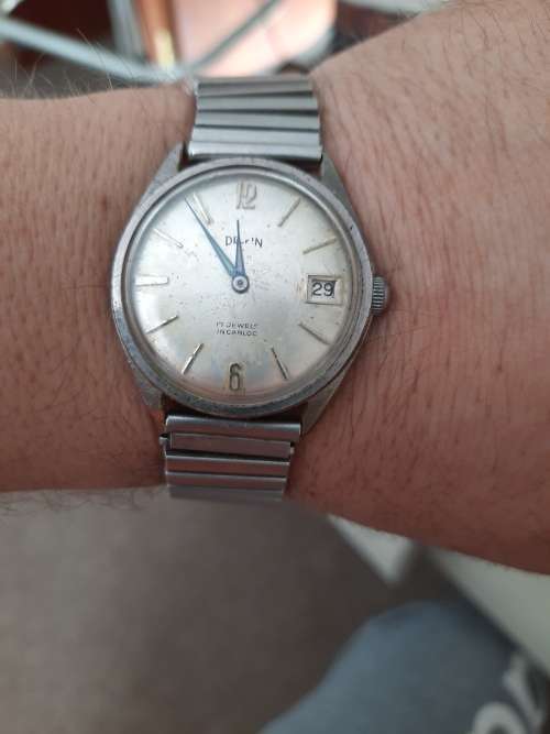 Vintage mens Delphin wind-up watch