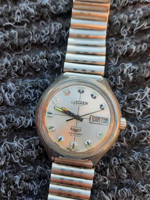 vintage men's citizen automatic 28800 Leopard  watch