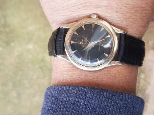 vintage men's omega constellation pie pan