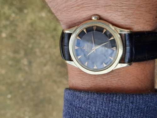 vintage men's omega constellation pie pan