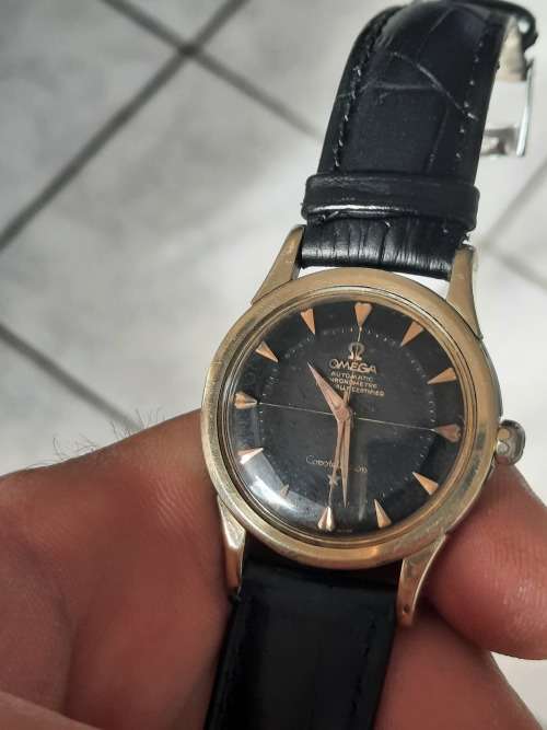 vintage men's omega constellation pie pan