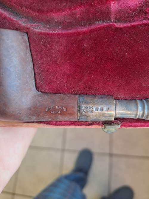 vintage  silver smoking pipe. and lighter